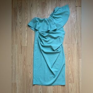 Maternity Hello MIZ One-Shoulder Teal Dress